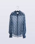 Lattice Sheer Shirt / charcoal