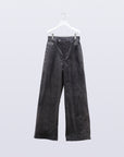 Mirage Bleach Corduroy Pants / black
