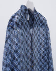 Lattice Sheer Shirt / charcoal