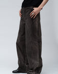 Mirage Bleach Corduroy Pants / black