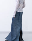 Mirage Bleach Skirt / navy