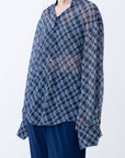 Lattice Sheer Shirt / charcoal