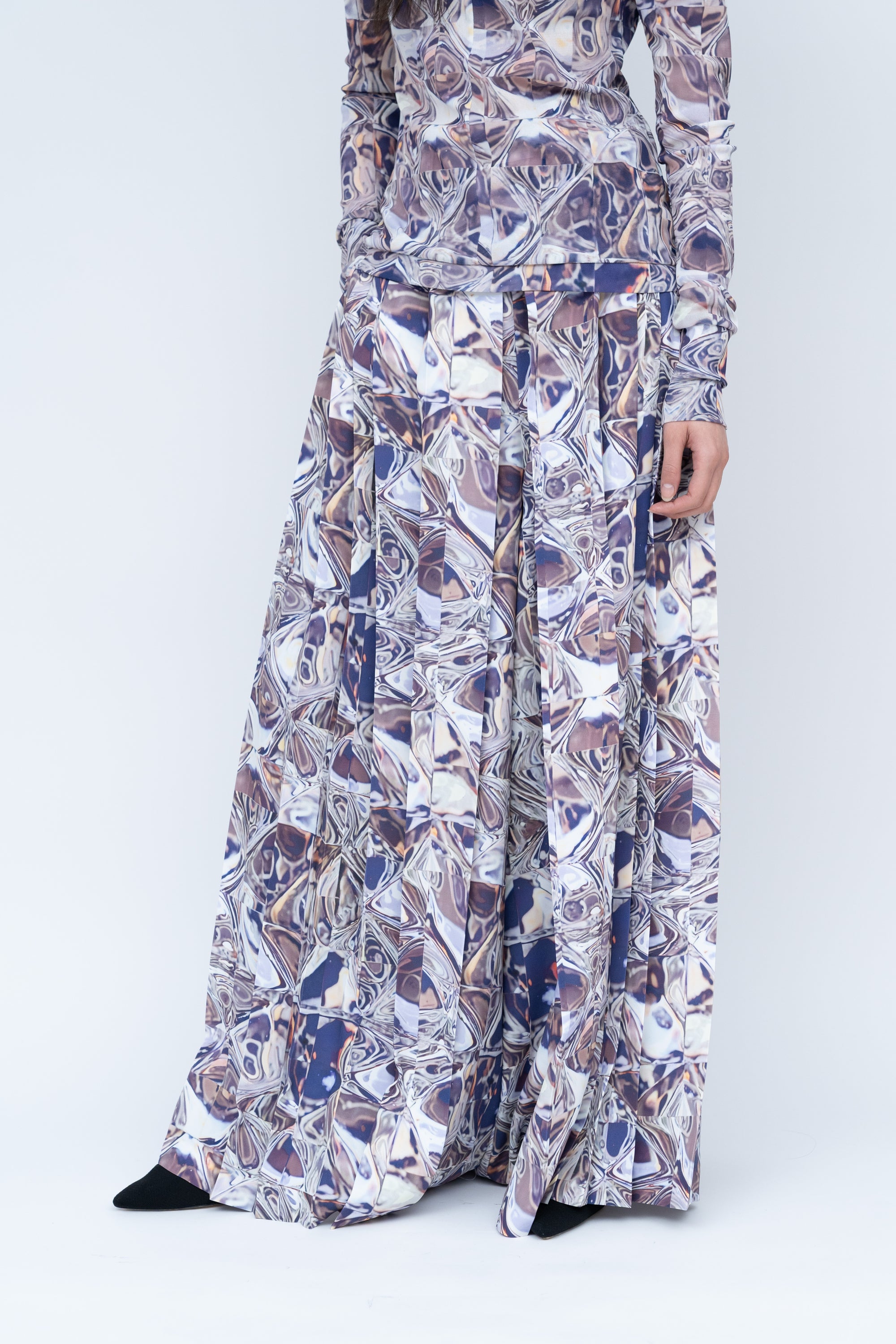 Hak Pleats Pants Cry / silver