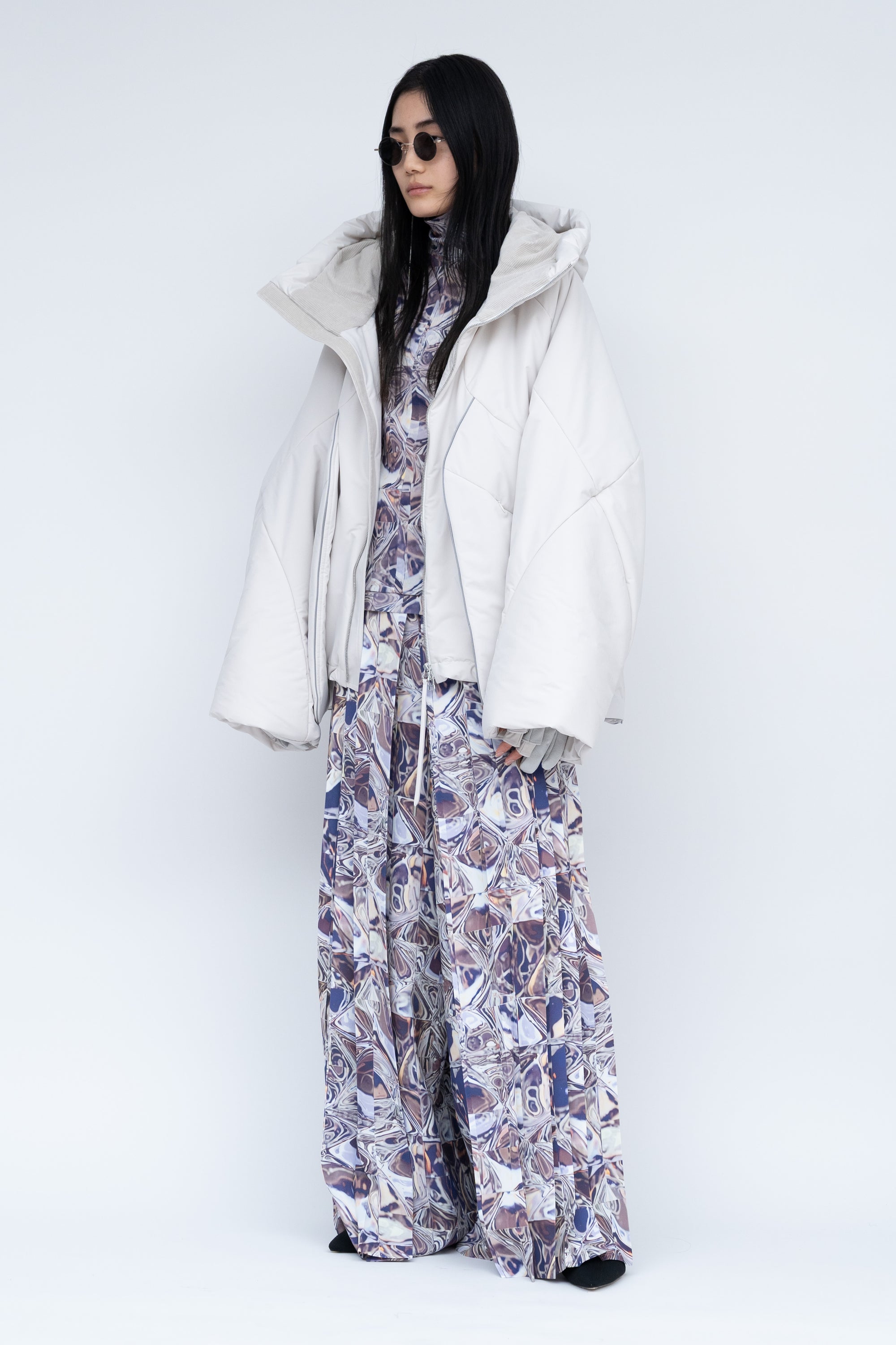 Hak Pleats Pants Cry / silver