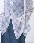 Lattice Sheer Shirt / white