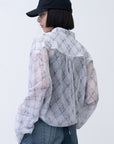 Lattice Sheer Shirt / white