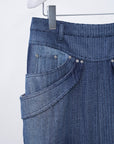 Mirage Bleach Skirt / navy