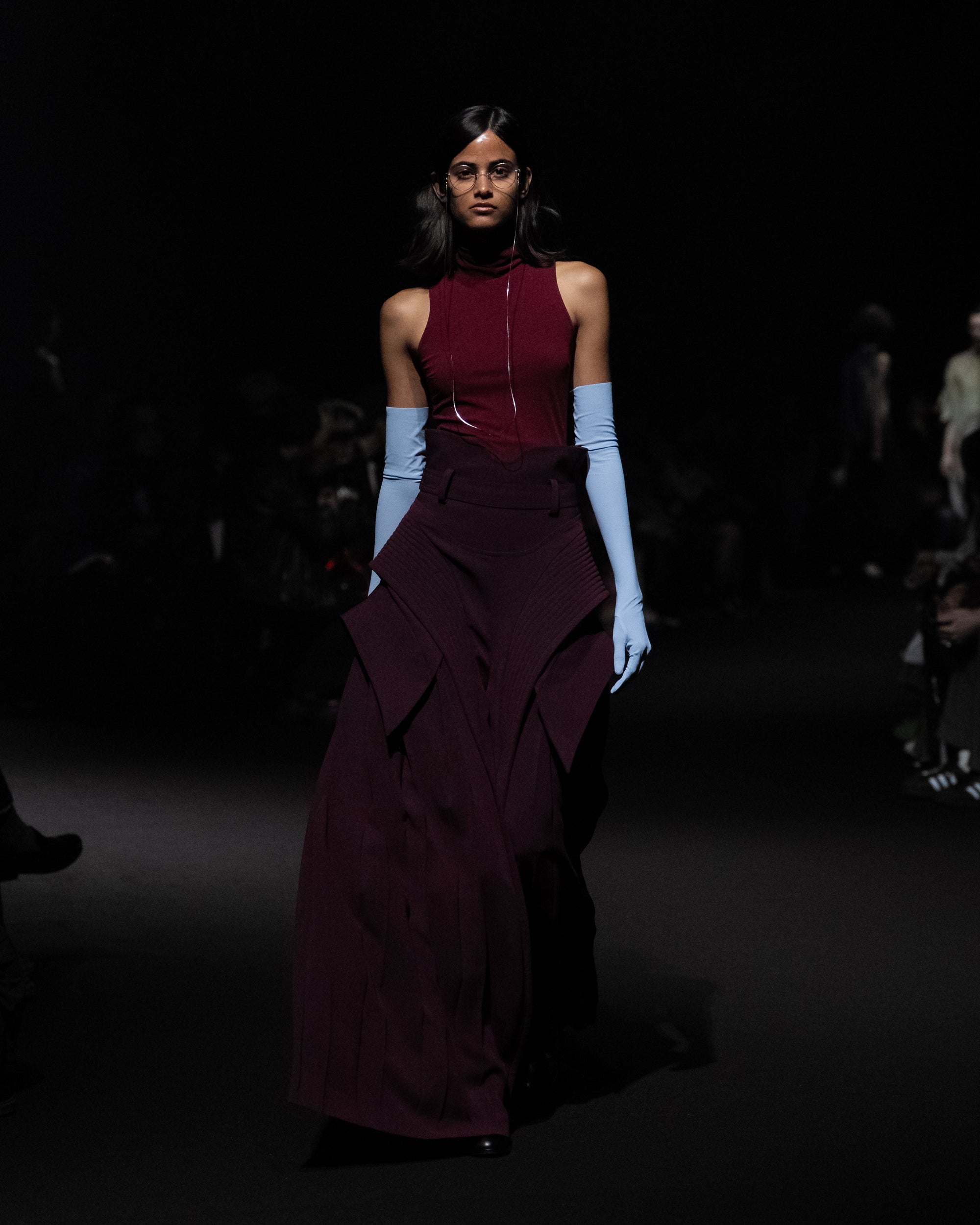 Atlantis Pleats Trousers / burgundy