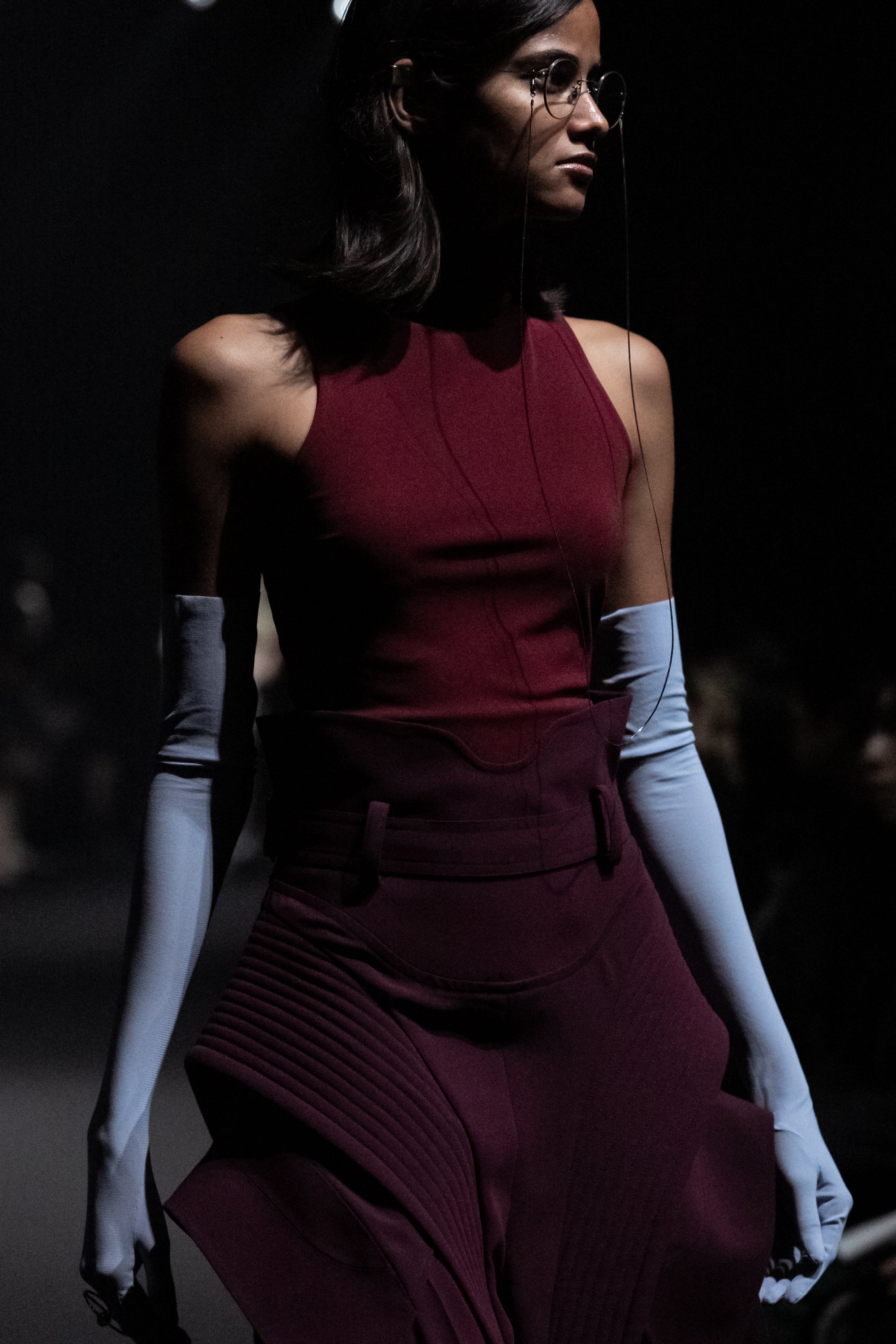 Atlantis Pleats Trousers / burgundy