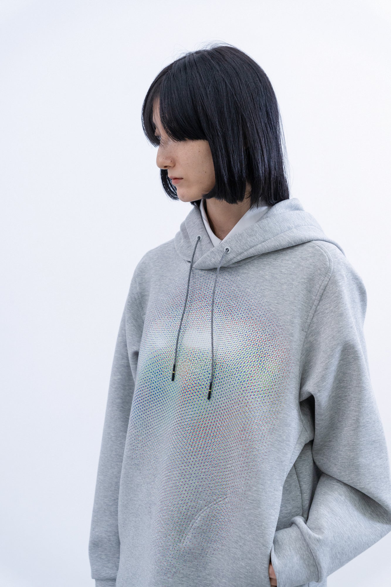 Echo Embroidery Hoodie / grey
