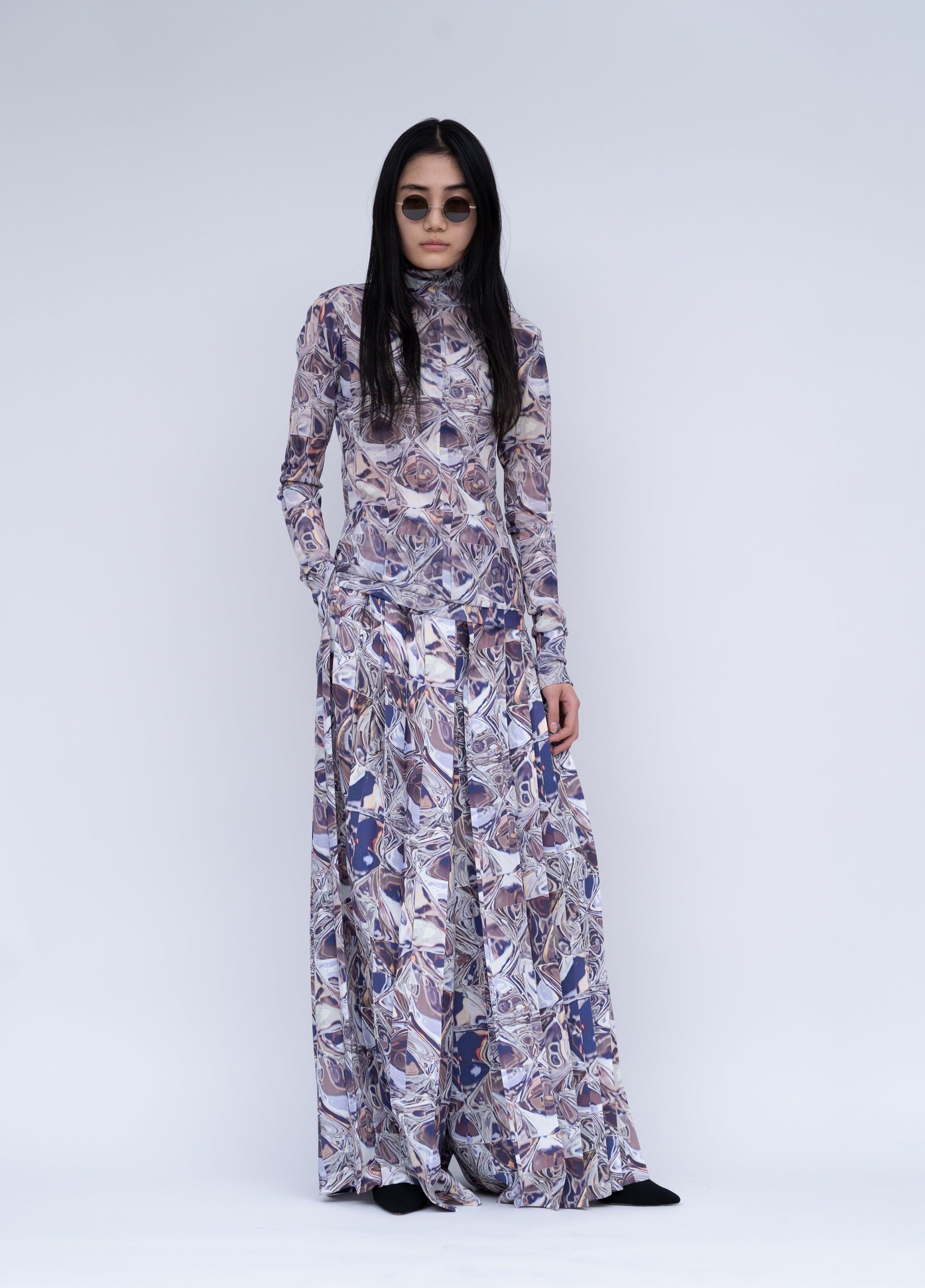 Hak Pleats Pants Cry / silver