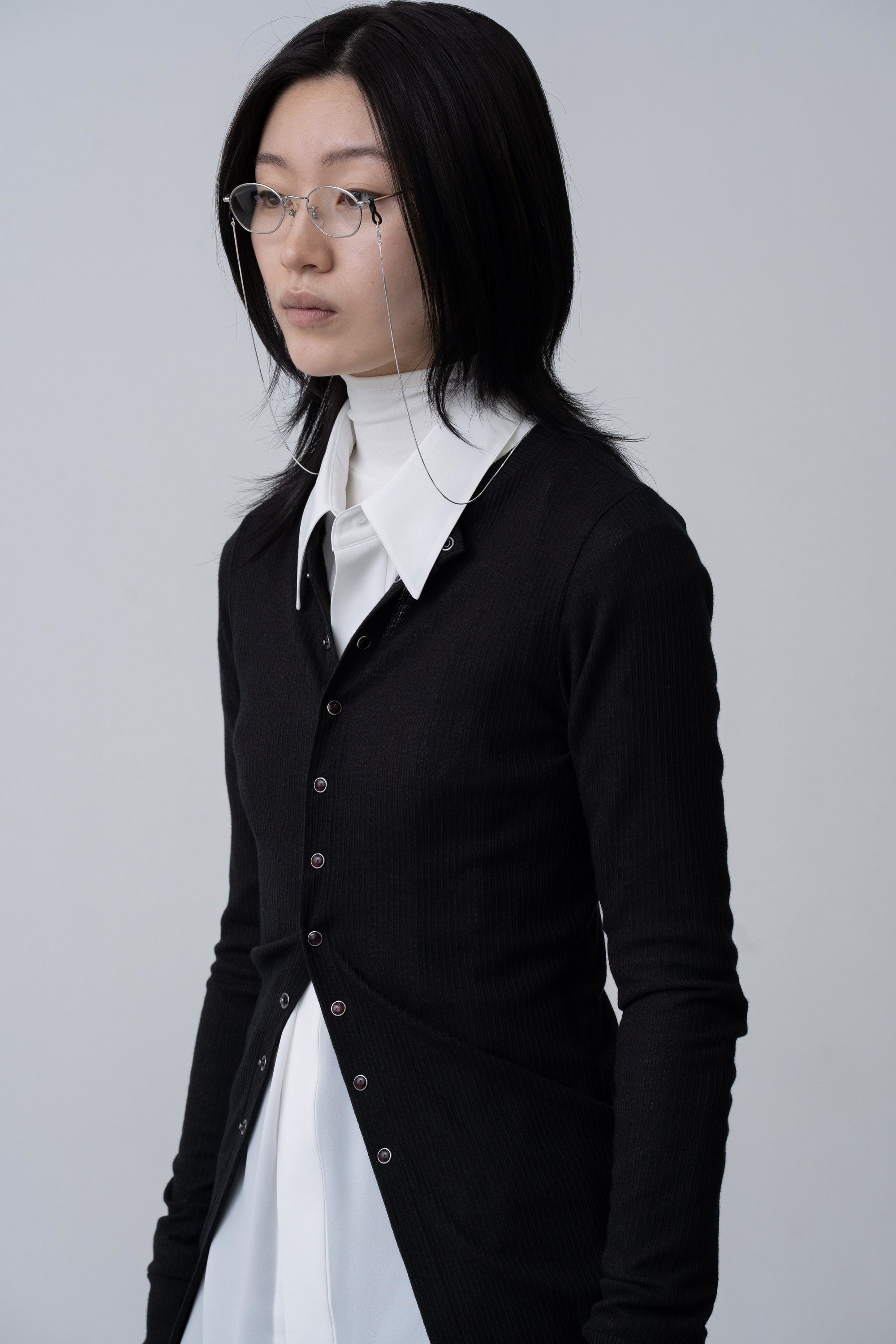 Pearl Dot Cardigan / black