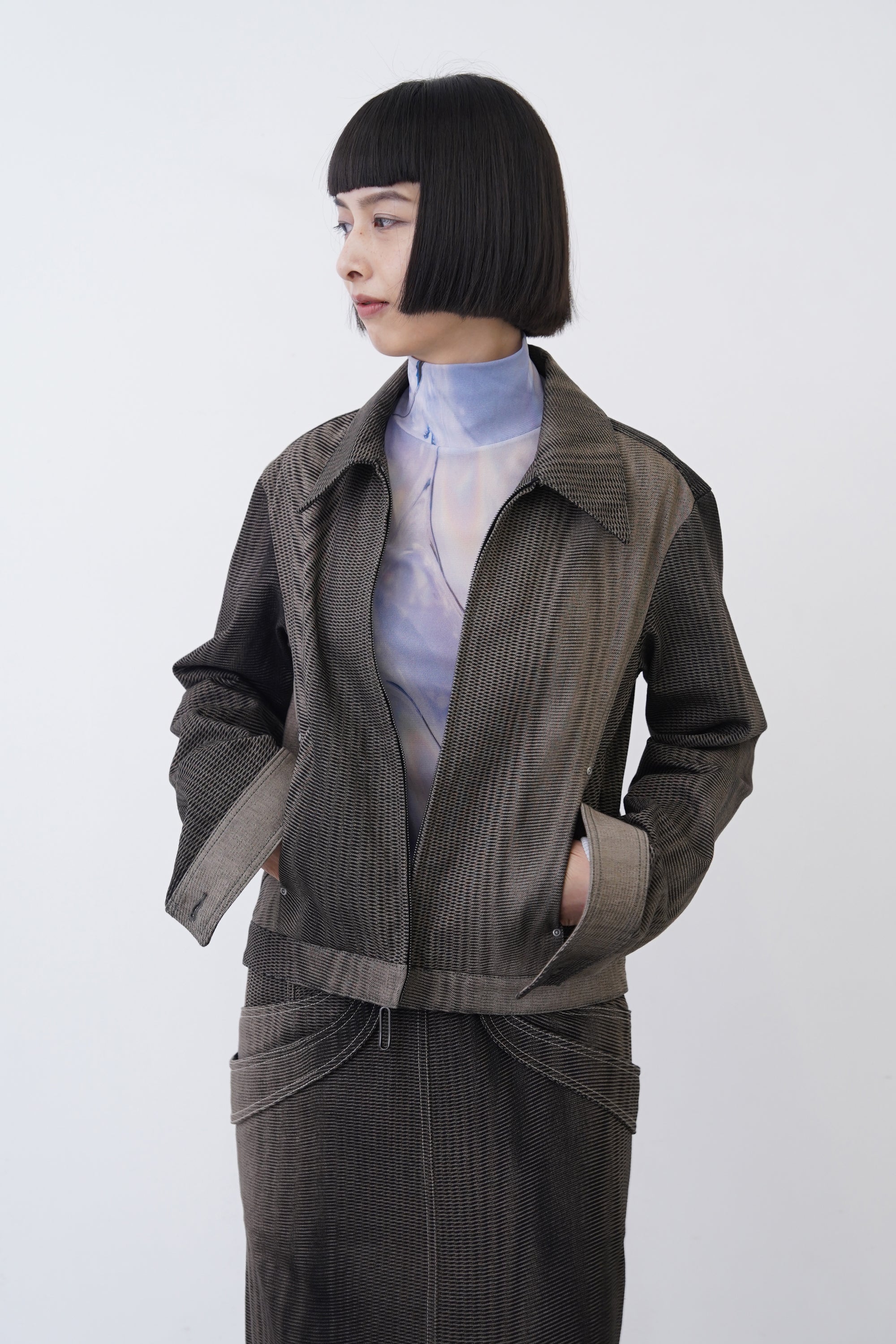 [PRE] Mirage Bleach Denim Jacket / black