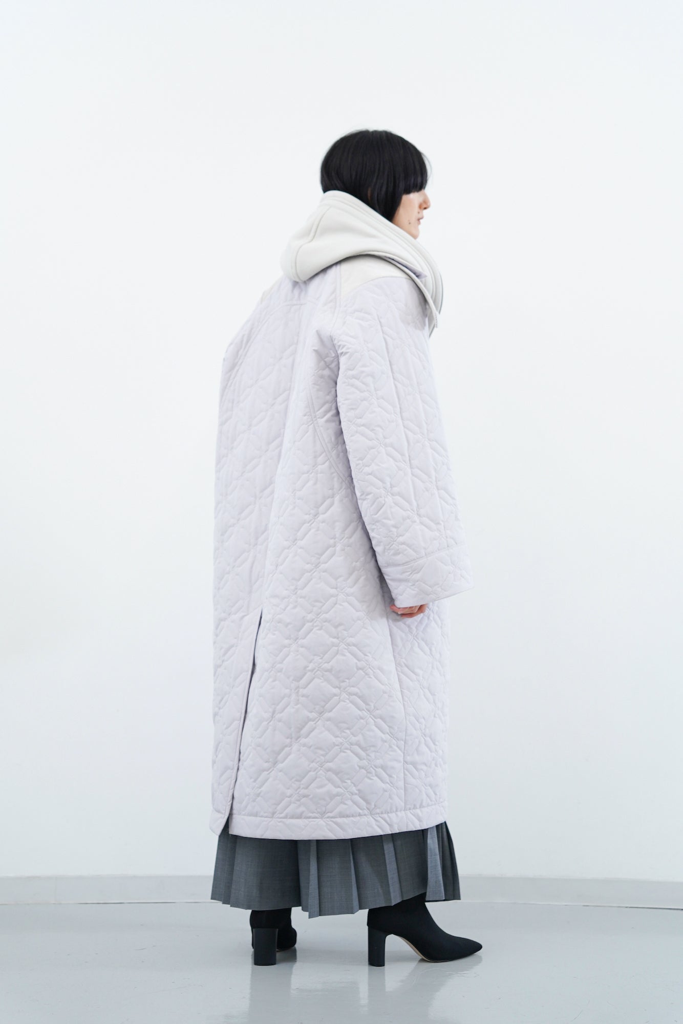 Cell Quilt Over Coat / laverder