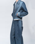 Mirage Bleach Denim Jacket / navy