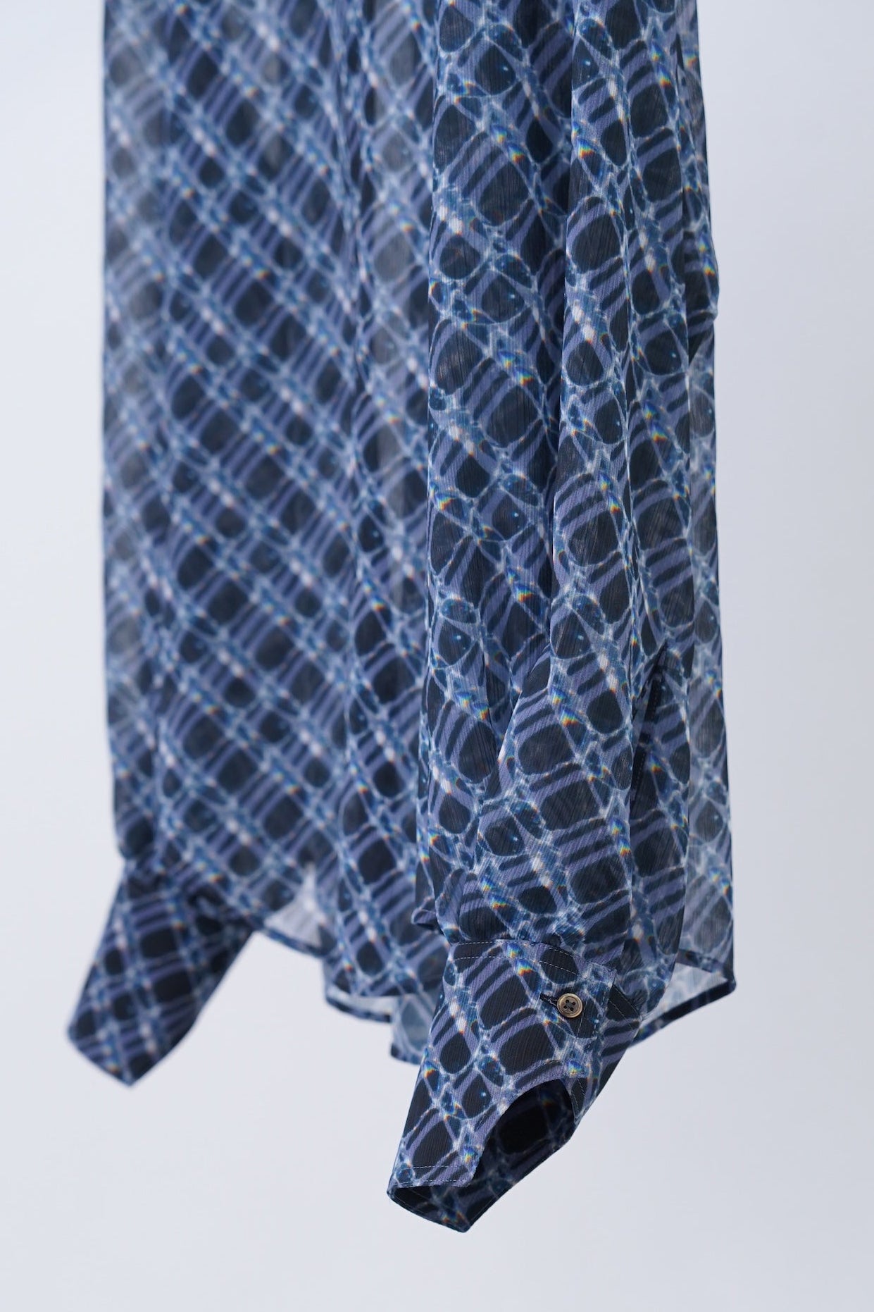 Lattice Sheer Shirt / charcoal