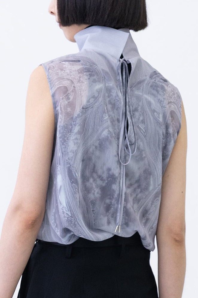 Phenomenal Sheer Blouse / fog grey