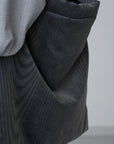 Mirage Corduroy Tote / steal-grey