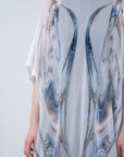 Sphere Sheer Robe / white