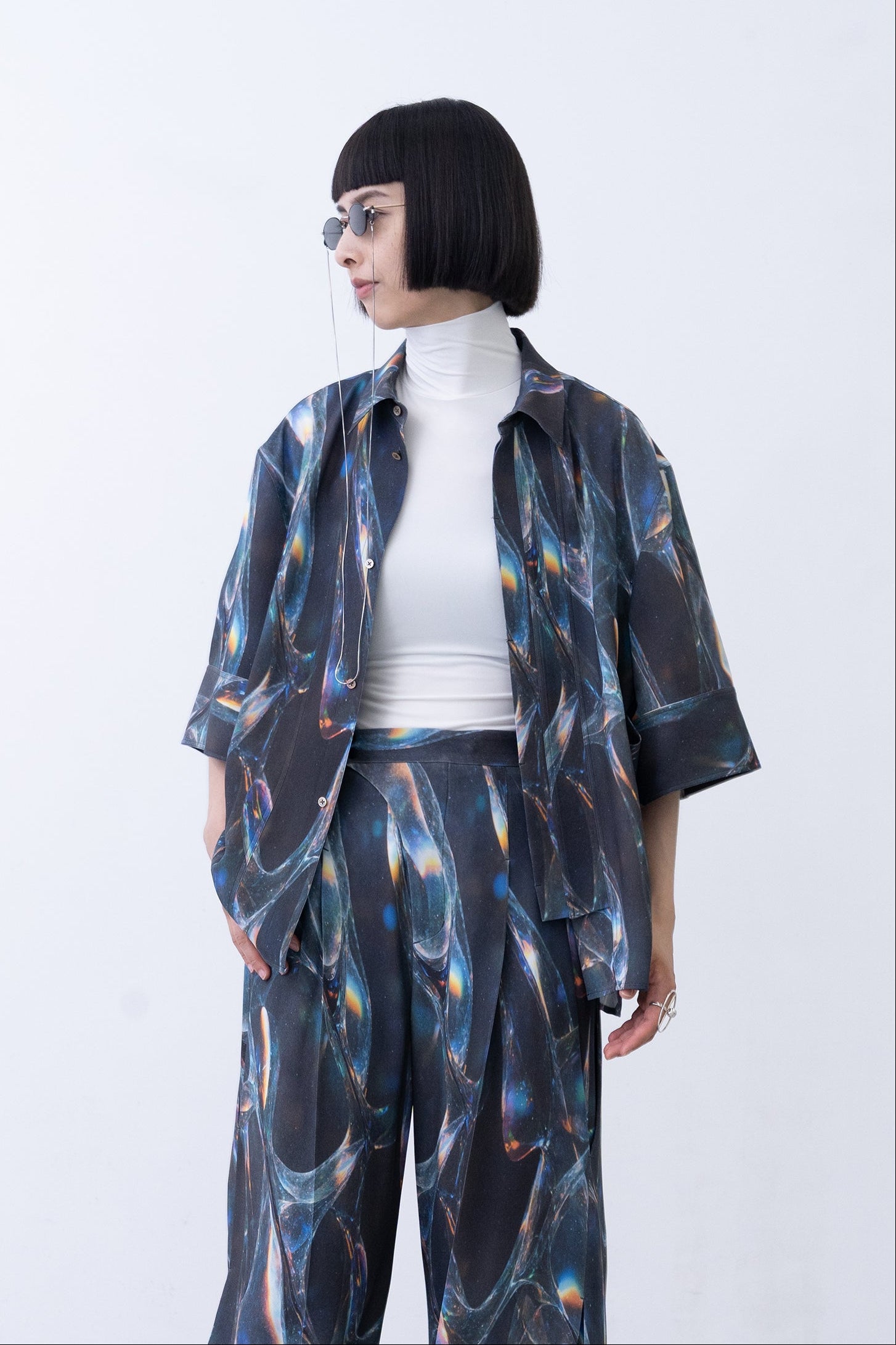 Tri Front Shirt Oyster / deep