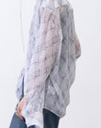 Lattice Sheer Shirt / white