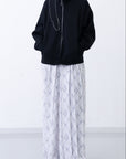 Hak Pleats Pants Lattice / white