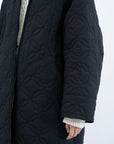 Cell Quilt Over Coat / black