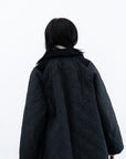Cell Quilt Over Coat / black