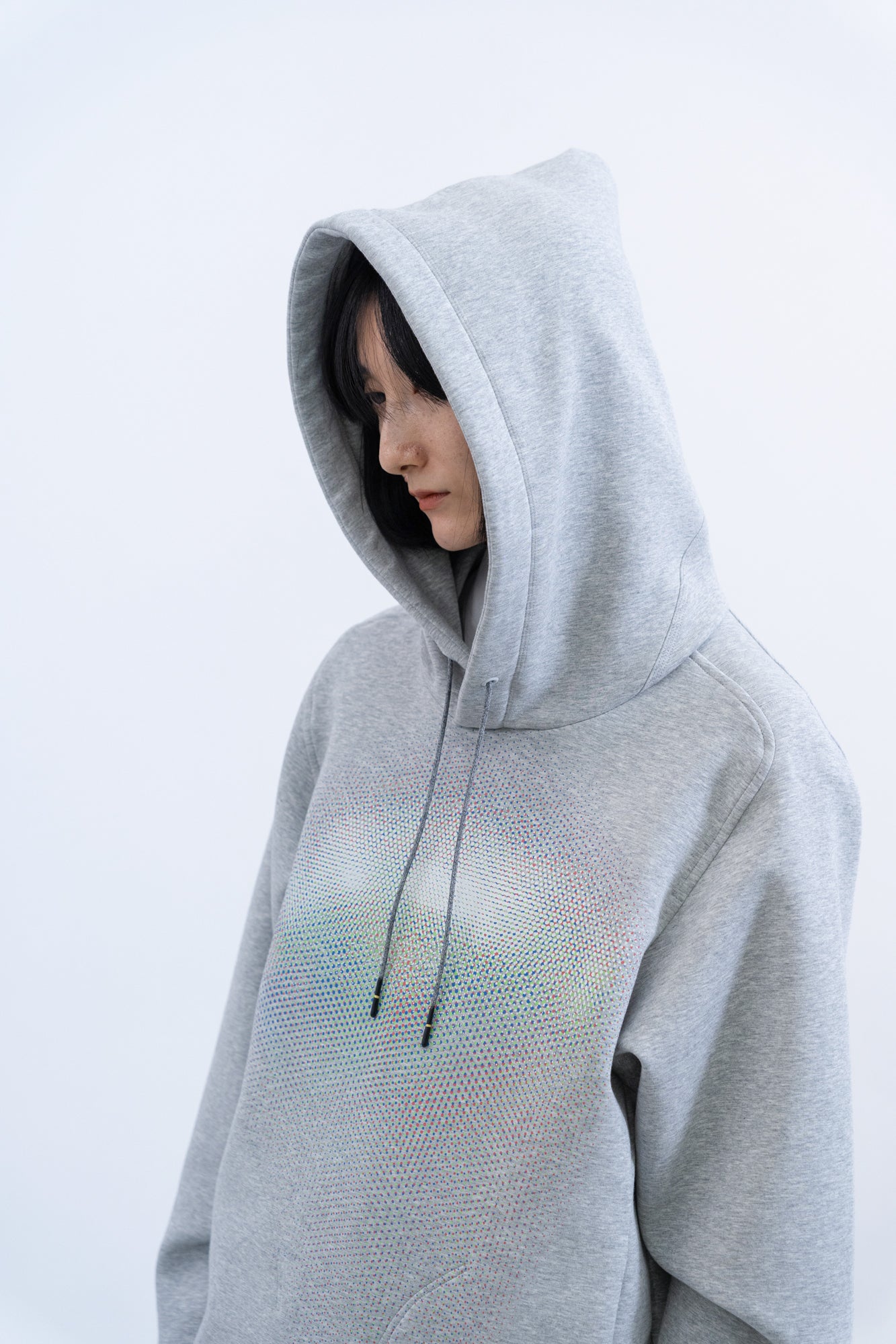 Echo Embroidery Hoodie / grey
