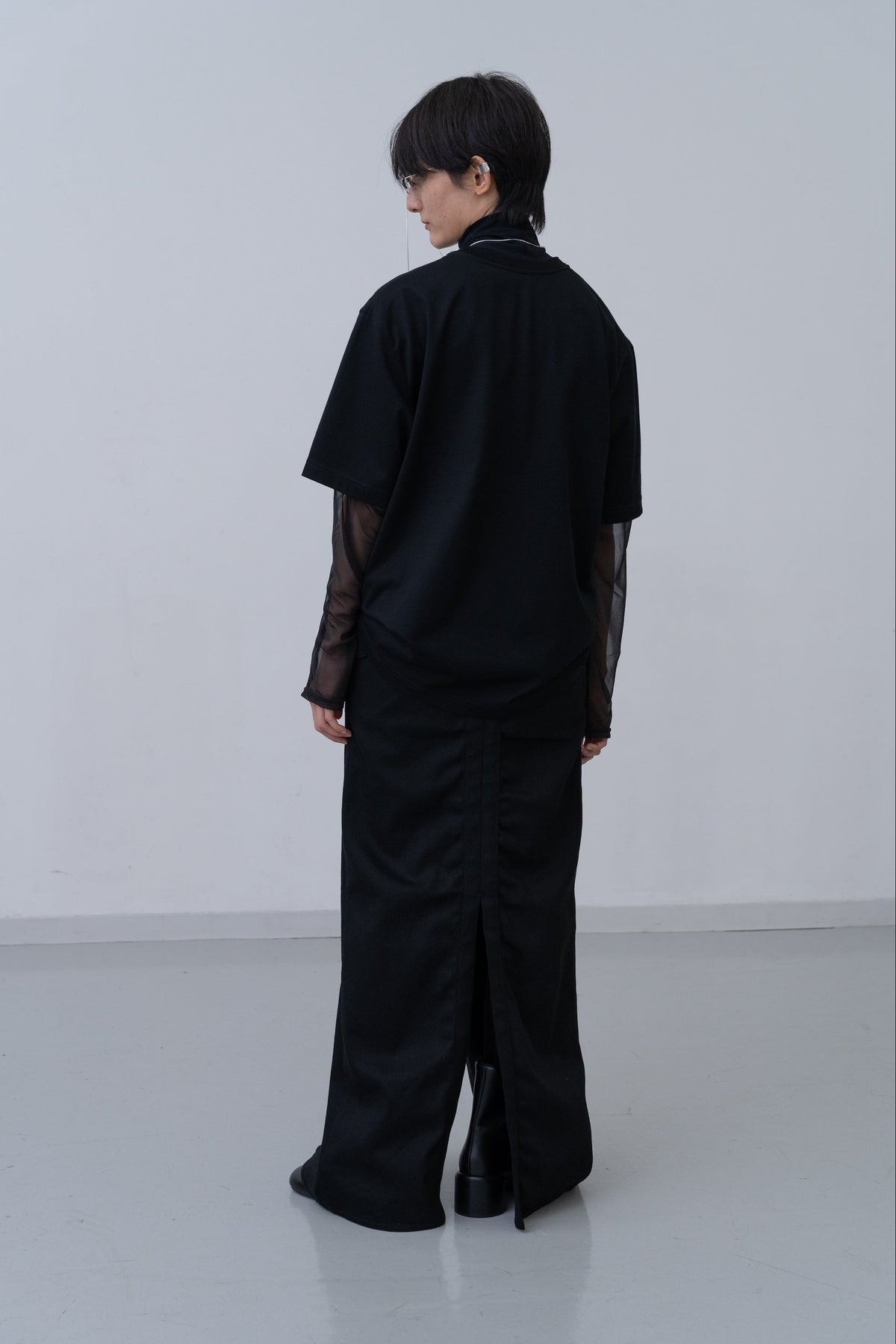[PRE] Refrain Denim Skirt / black