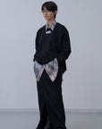[PRE] Winker Embroidery Sweat Shirt / black