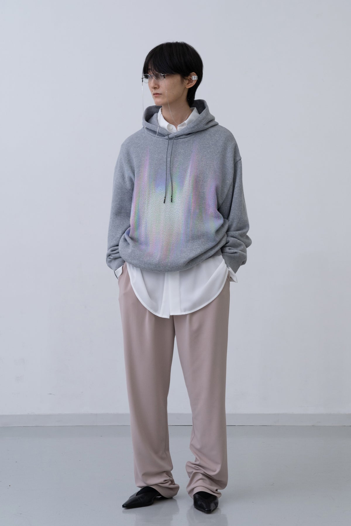 [PRE] Phos Knit Hoodie / grey