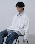 [PRE] Winker Embroidery Sweat Shirt / white