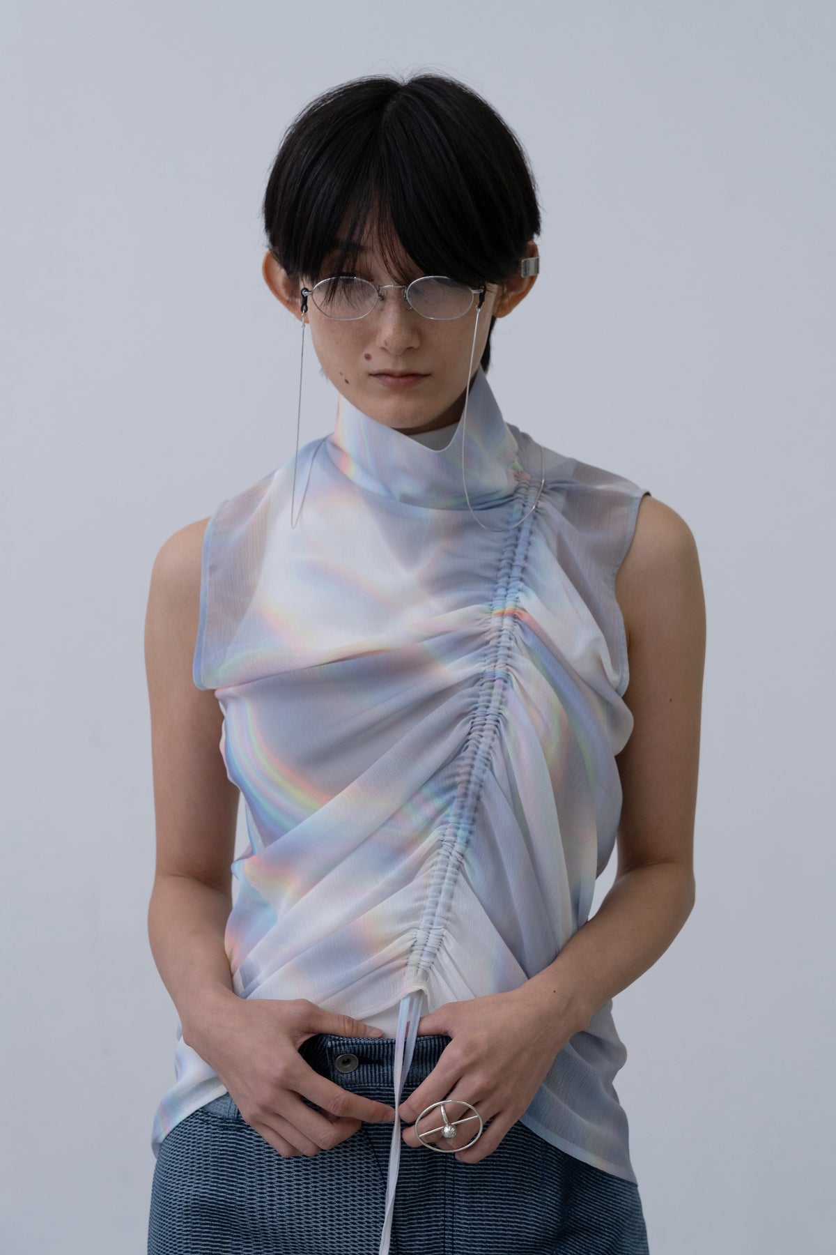 [PRE] Phenomenal Sheer Blouse / lay-white