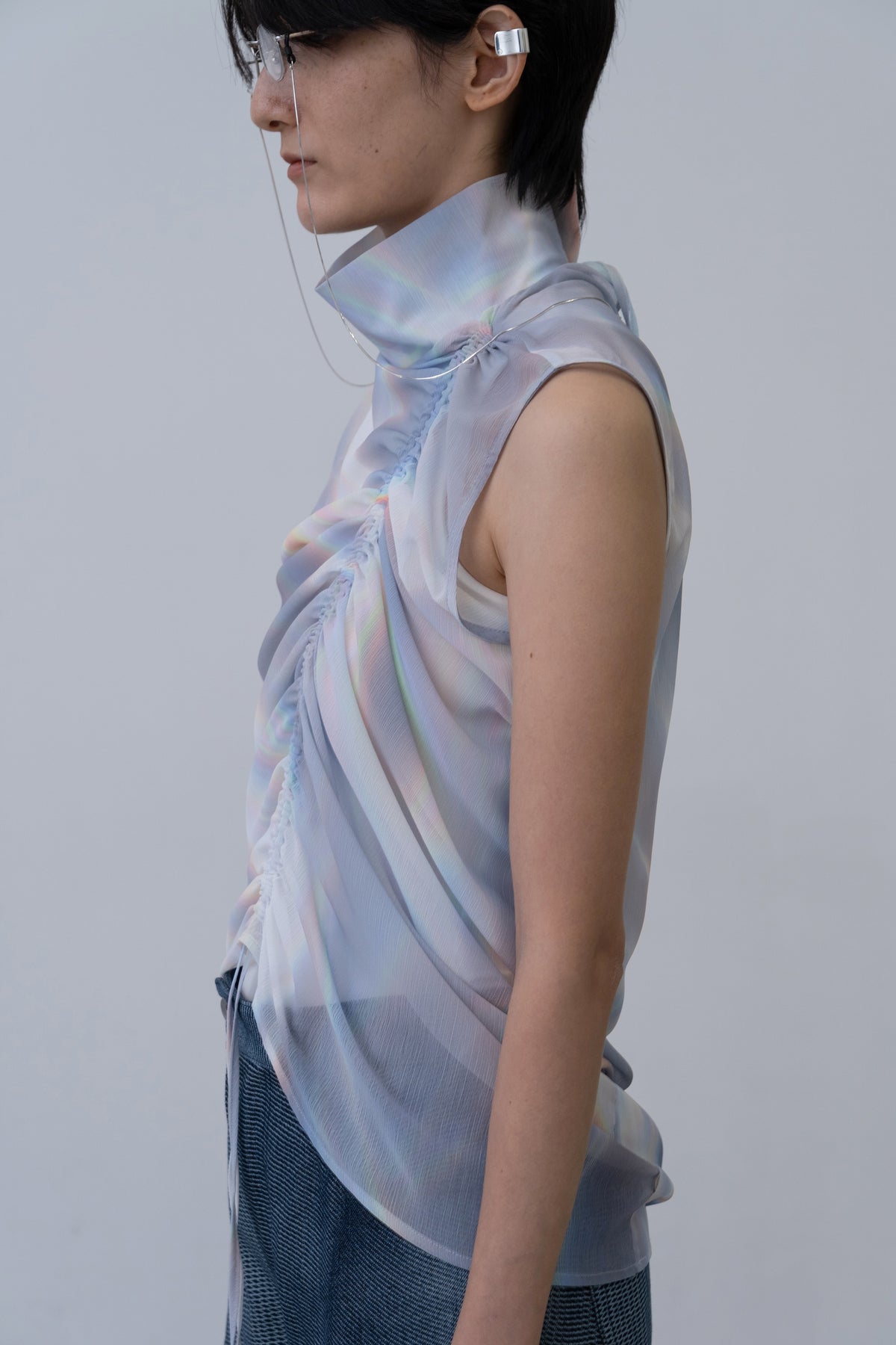 [PRE] Phenomenal Sheer Blouse / lay-white