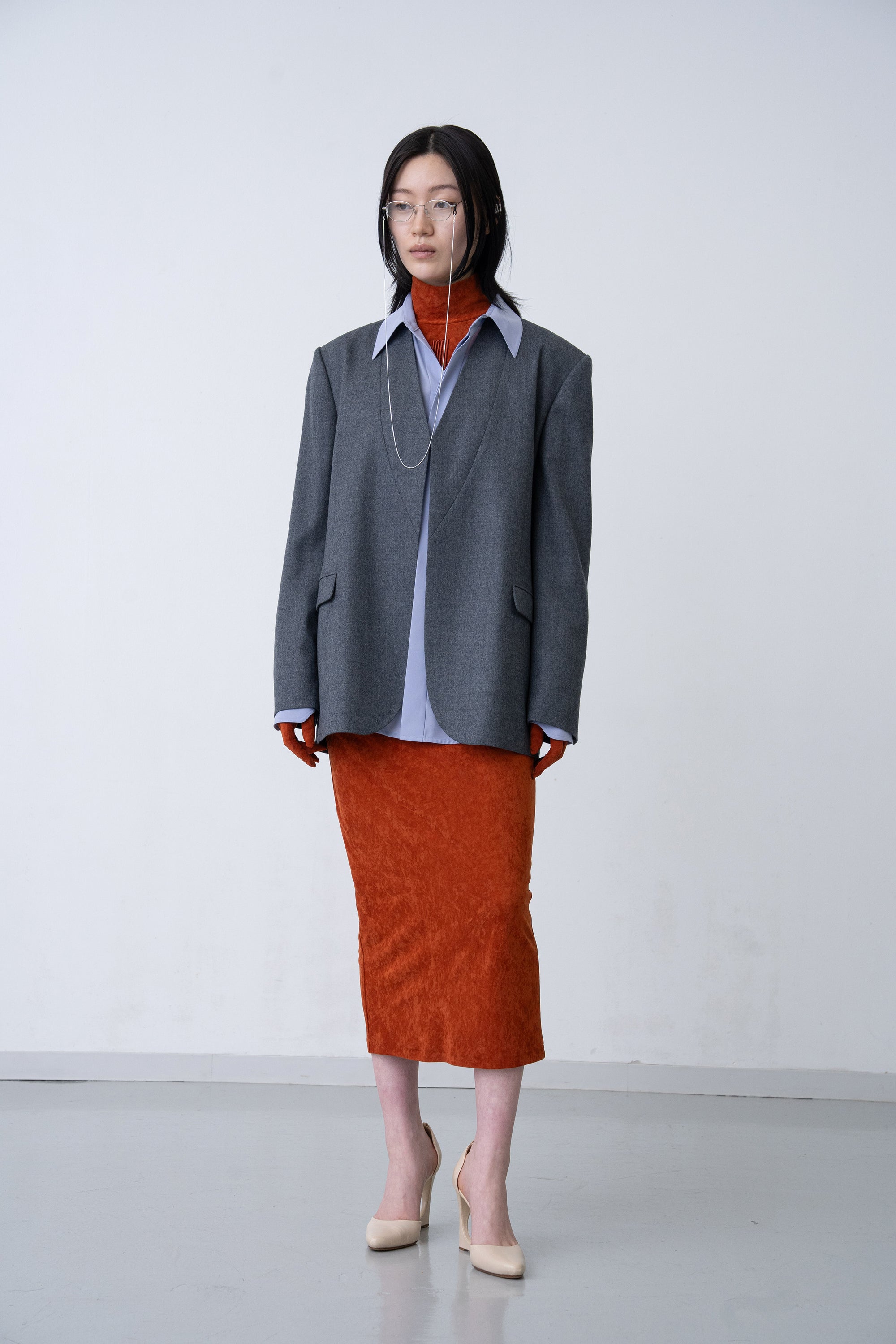 Lunar Velour Skirt / charcoal