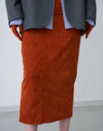 Lunar Velour Skirt / ecru