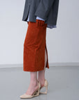 Lunar Velour Skirt / terracotta