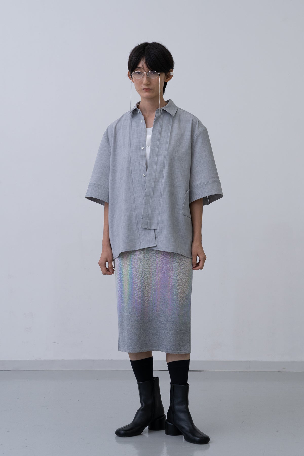[PRE] Phos Knit Skirt / grey