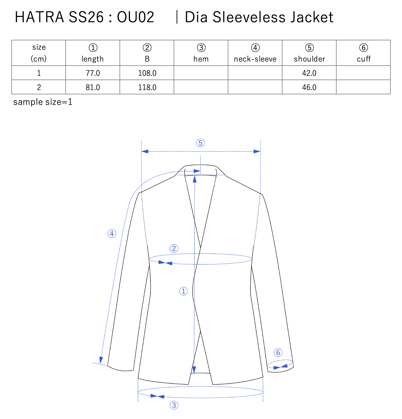Dia Sleeveless Jacket / black