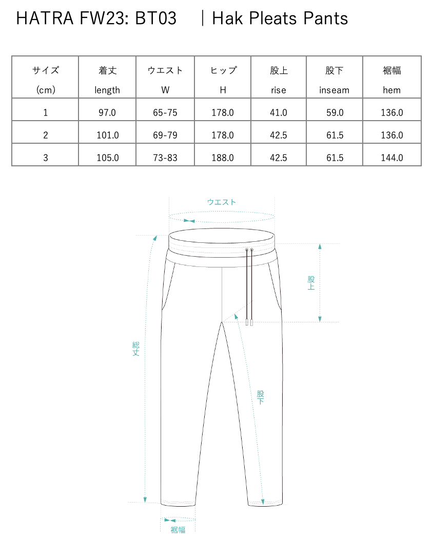 Hak Pleats Pants / black