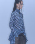 Lattice Sheer Shirt / charcoal