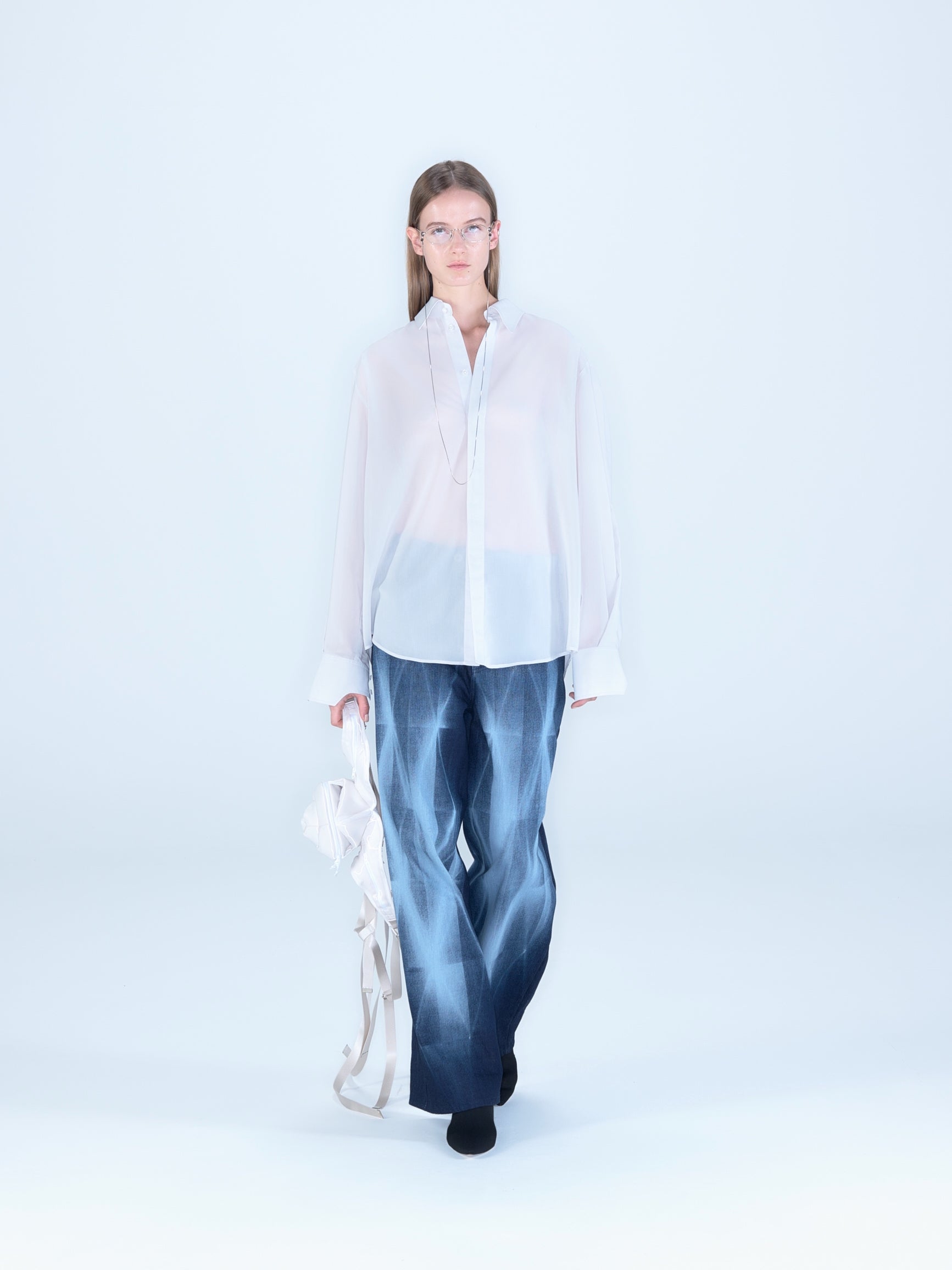 High Collar Flare Shirt　フレアシャツ　ブラック kiryuyrik - StoalFlareShirt / スト―ル付きフレアシャツ