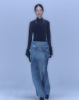 Mirage Bleach Skirt / navy