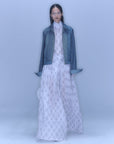 Hak Pleats Pants Lattice / white
