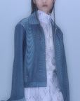 Mirage Bleach Denim Jacket / navy