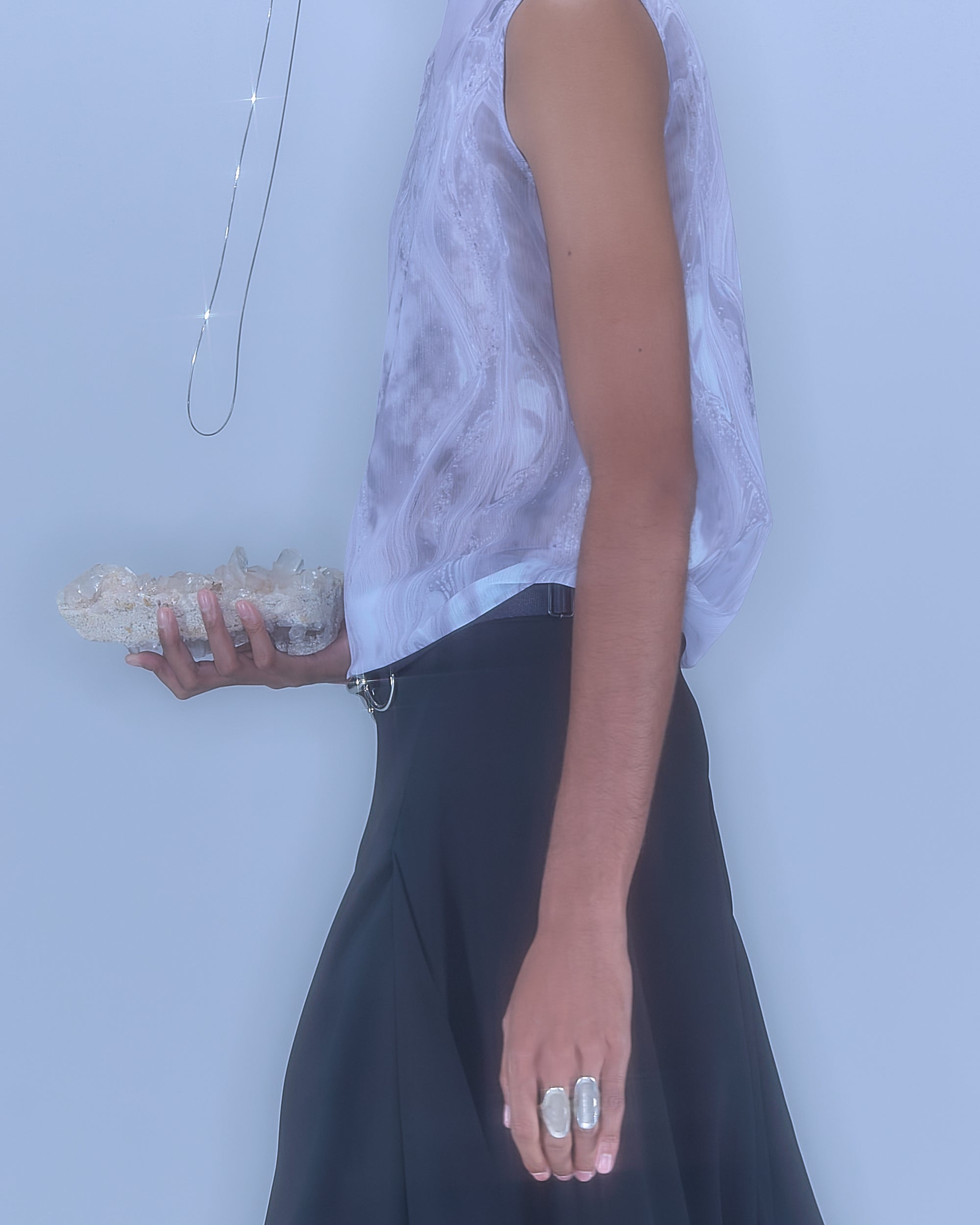 [PRE] Phenomenal Sheer Blouse / fog grey