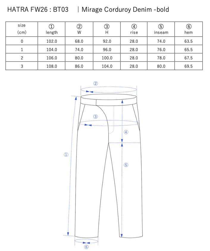 Mirage Corduroy Denim -bold / ice