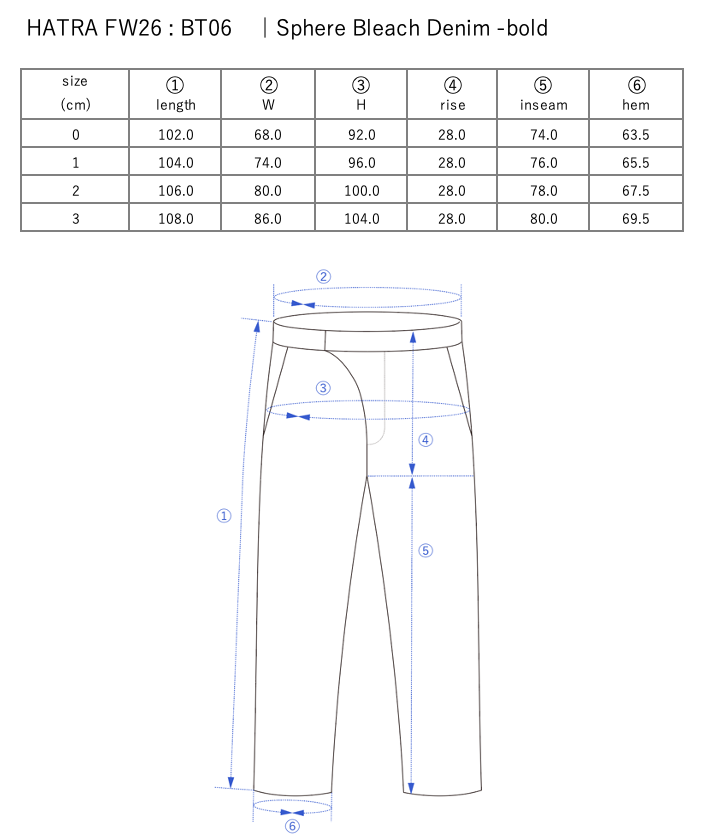 Sphere Bleach Denim -bold / black
