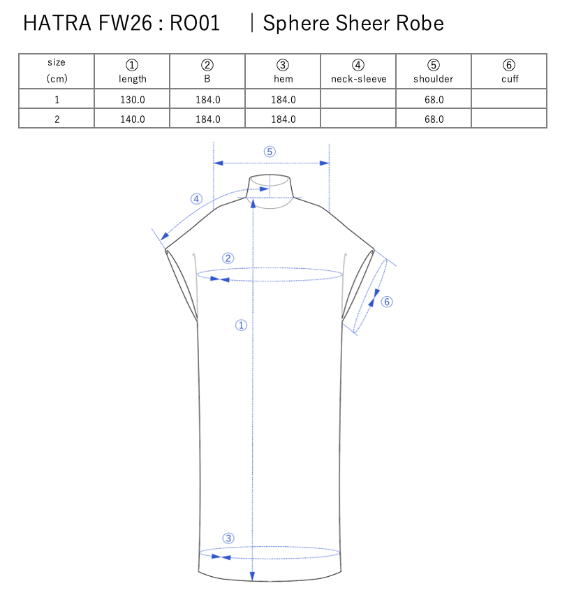 Sphere Sheer Robe / black